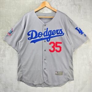 Majestic Los Angeles Dodgers Jersey Sz 52 Gray 2018 Patch Cody Bellinger